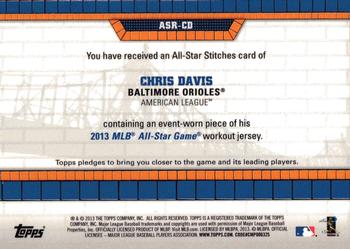 2013 Topps Update - All-Star Stitches #ASR-CD Chris Davis Back