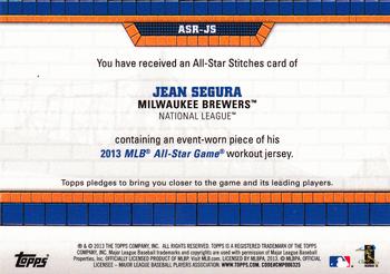 2013 Topps Update - All-Star Stitches #ASR-JS Jean Segura Back