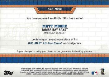 2013 Topps Update - All-Star Stitches #ASR-MMO Matt Moore Back
