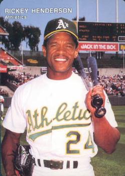 1992 Mother's Cookies Oakland Athletics #4 Rickey Henderson Front