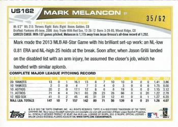 2013 Topps Update - Black #US162 Mark Melancon Back