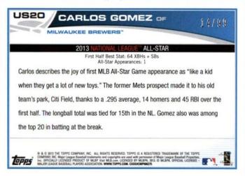 2013 Topps Update - Camo #US20 Carlos Gomez Back