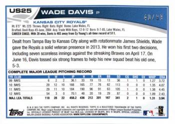 2013 Topps Update - Camo #US25 Wade Davis Back