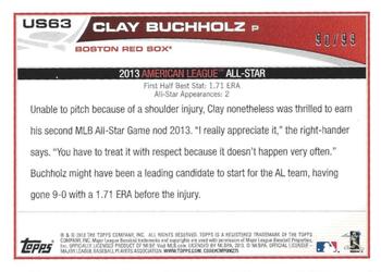 2013 Topps Update - Camo #US63 Clay Buchholz Back