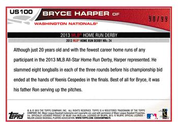 2013 Topps Update - Camo #US100 Bryce Harper Back