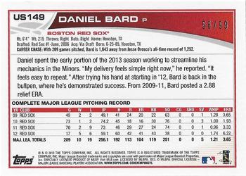 2013 Topps Update - Camo #US149 Daniel Bard Back