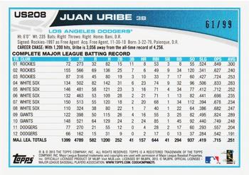 2013 Topps Update - Camo #US208 Juan Uribe Back