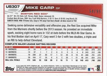 2013 Topps Update - Camo #US307 Mike Carp Back