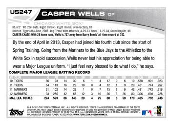 2013 Topps Update - Emerald #US247 Casper Wells Back