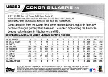 2013 Topps Update - Emerald #US283 Conor Gillaspie Back