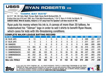 2013 Topps Update - Emerald #US65 Ryan Roberts Back
