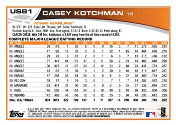 2013 Topps Update - Emerald #US81 Casey Kotchman Back