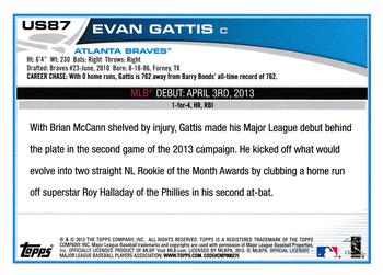 2013 Topps Update - Emerald #US87 Evan Gattis Back