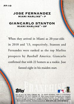 2013 Topps Update - Franchise Forerunners #FF-10 Jose Fernandez / Giancarlo Stanton Back