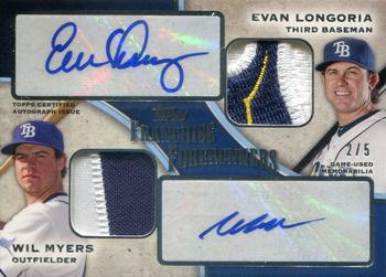 2013 Topps Update - Franchise Forerunners Autographs Relics Dual #FFAR-ML Evan Longoria / Wil Myers Front