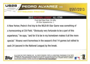 2013 Topps Update - Gold #US28 Pedro Alvarez Back