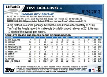 2013 Topps Update - Gold #US40 Tim Collins Back