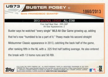 2013 Topps Update - Gold #US73 Buster Posey Back