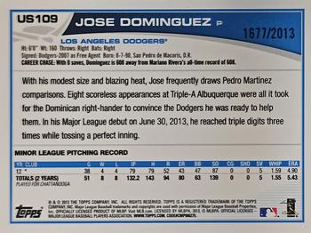 2013 Topps Update - Gold #US109 Jose Dominguez Back