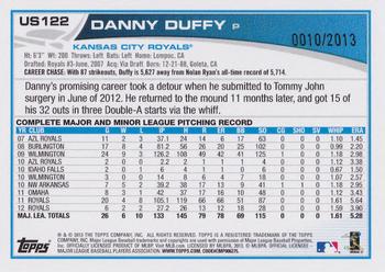 2013 Topps Update - Gold #US122 Danny Duffy Back