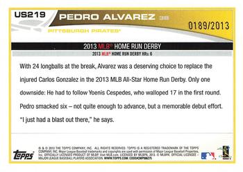 2013 Topps Update - Gold #US219 Pedro Alvarez Back