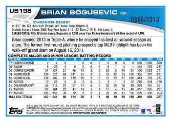 2013 Topps Update - Gold #US198 Brian Bogusevic Back