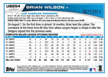 2013 Topps Update - Gold #US254 Brian Wilson Back