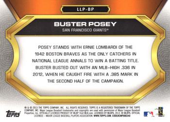 2013 Topps Update - League Leaders Pins #LLP-BP Buster Posey Back