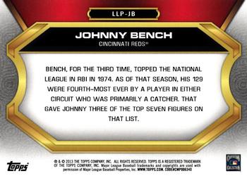 2013 Topps Update - League Leaders Pins #LLP-JB Johnny Bench Back