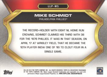 2013 Topps Update - League Leaders Pins #LLP-MS Mike Schmidt Back