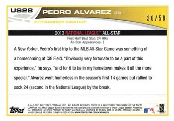 2013 Topps Update - Pink #US28 Pedro Alvarez Back