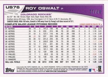 2013 Topps Update - Pink #US76 Roy Oswalt Back