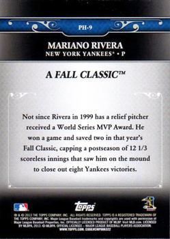 2013 Topps Update - Postseason Heroes #PH-9 Mariano Rivera Back