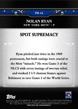 2013 Topps Update - Postseason Heroes #PH-16 Nolan Ryan Back