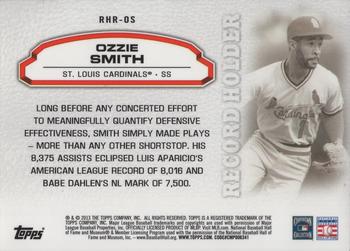 2013 Topps Update - Record Holder Rings #RHR-OS Ozzie Smith Back