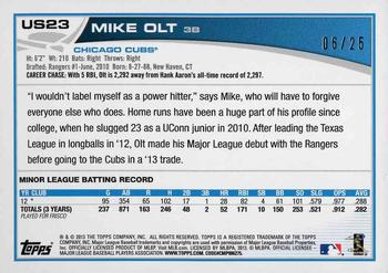 2013 Topps Update - Sapphire #US23 Mike Olt Back