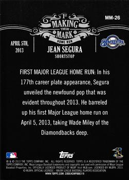 2013 Topps Update - Making Their Mark #MM-26 Jean Segura Back