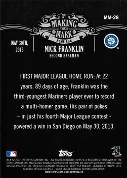 2013 Topps Update - Making Their Mark #MM-28 Nick Franklin Back