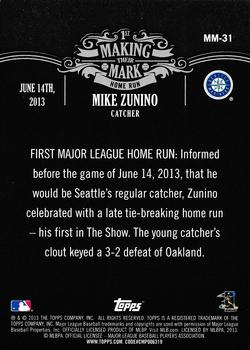 2013 Topps Update - Making Their Mark #MM-31 Mike Zunino Back