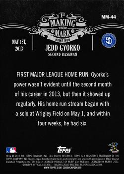 2013 Topps Update - Making Their Mark #MM-44 Jedd Gyorko Back