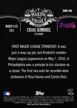 2013 Topps Update - Making Their Mark #MM-48 Craig Kimbrel Back