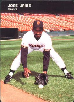 1992 Mother's Cookies San Francisco Giants #17 Jose Uribe Front