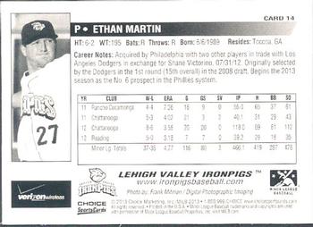 2013 Choice Lehigh Valley IronPigs Update #14 Ethan Martin Back