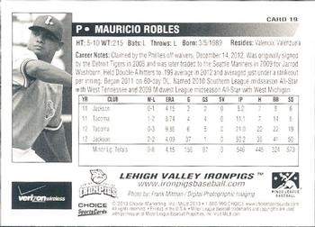 2013 Choice Lehigh Valley IronPigs Update #19 Mauricio Robles Back