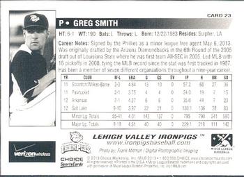 2013 Choice Lehigh Valley IronPigs Update #23 Greg Smith Back