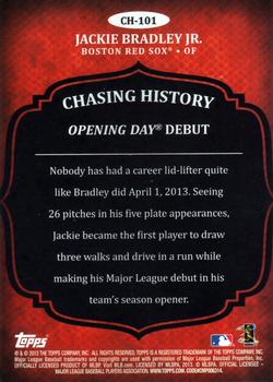 2013 Topps Update - Chasing History #CH-101 Jackie Bradley Jr. Back