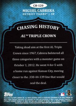 2013 Topps Update - Chasing History #CH-120 Miguel Cabrera Back