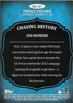 2013 Topps Update - Chasing History #CH-127 Prince Fielder Back