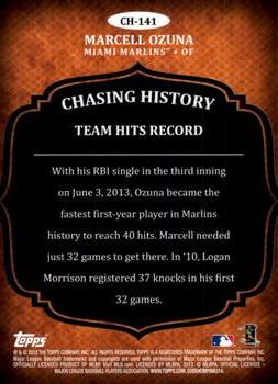 2013 Topps Update - Chasing History #CH-141 Marcell Ozuna Back