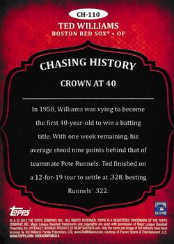 2013 Topps Update - Chasing History #CH-110 Ted Williams Back